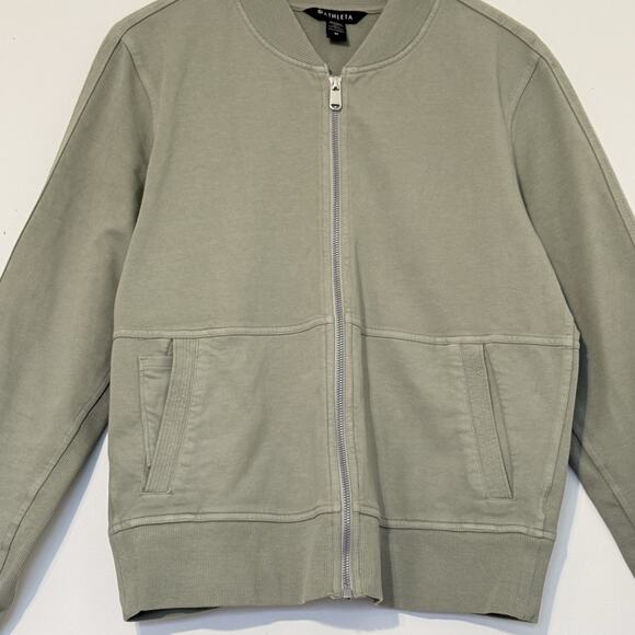 Athleta Farallon Full Zip Jacket Women’s M Green Long Sleeve Pockets - Picture 3 of 8